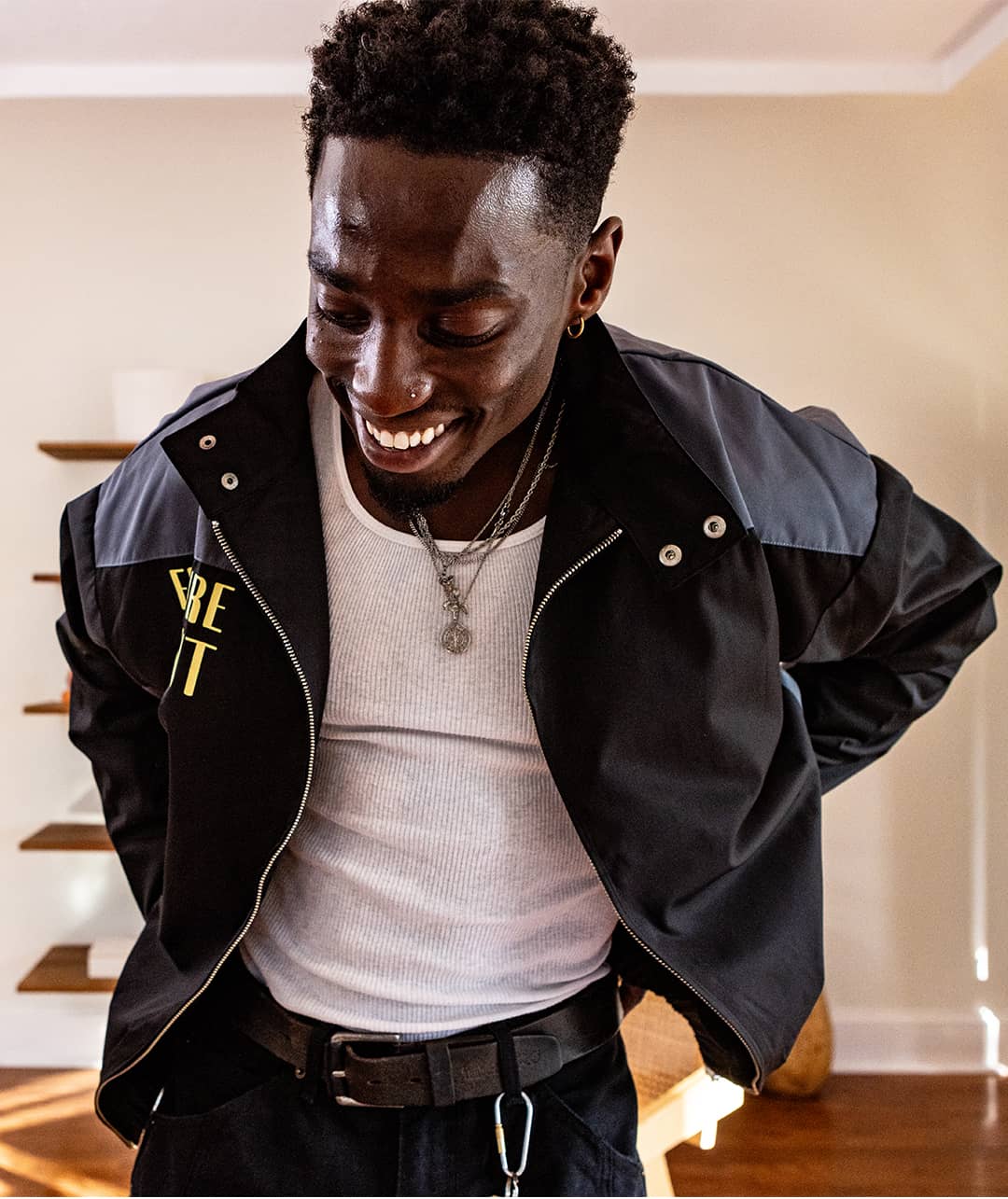 Mock Neck Jacket - Black