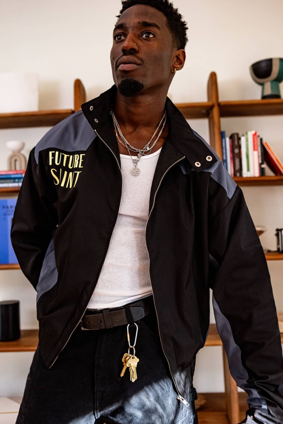 Mock Neck Jacket - Black