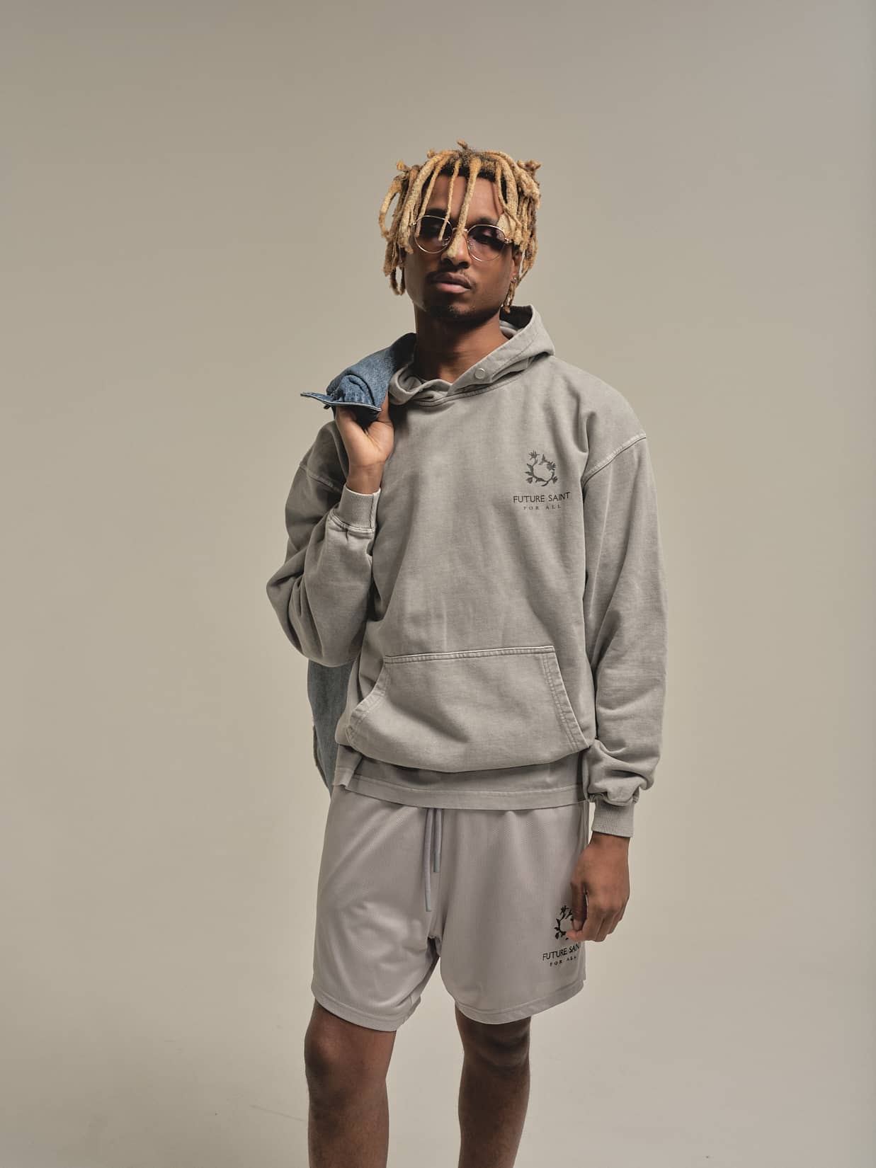 FOR ALL Grey Mesh Shorts