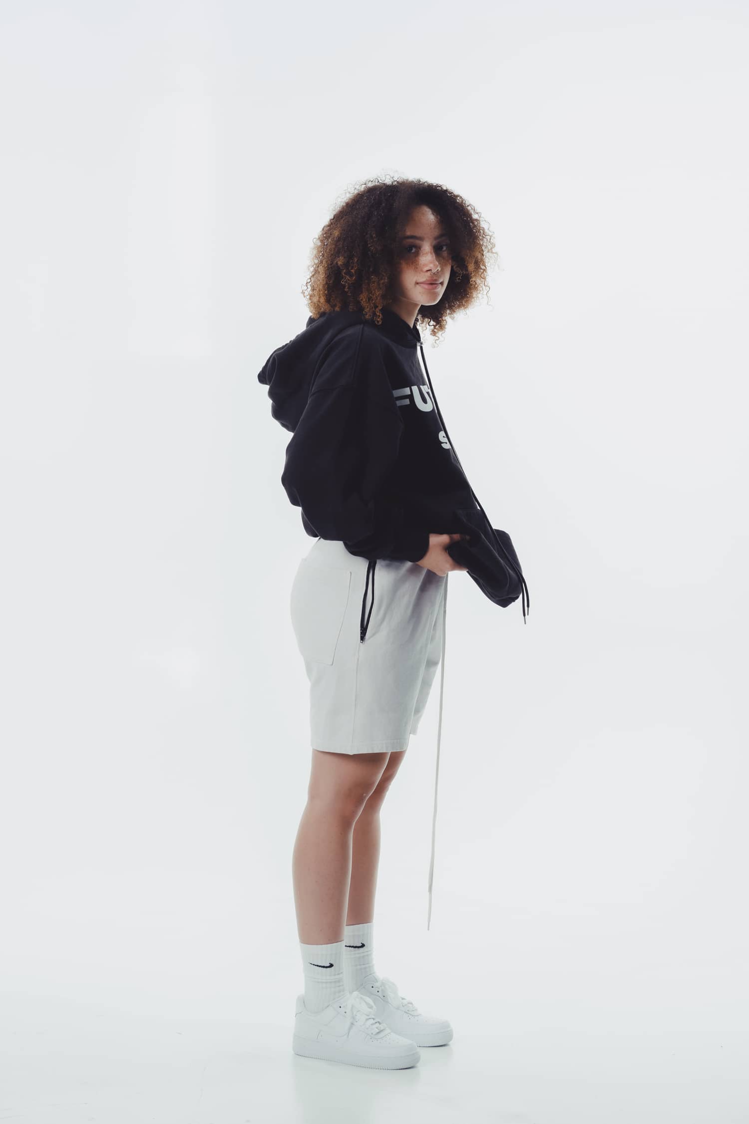 Olympia Sweatshort -WHITE