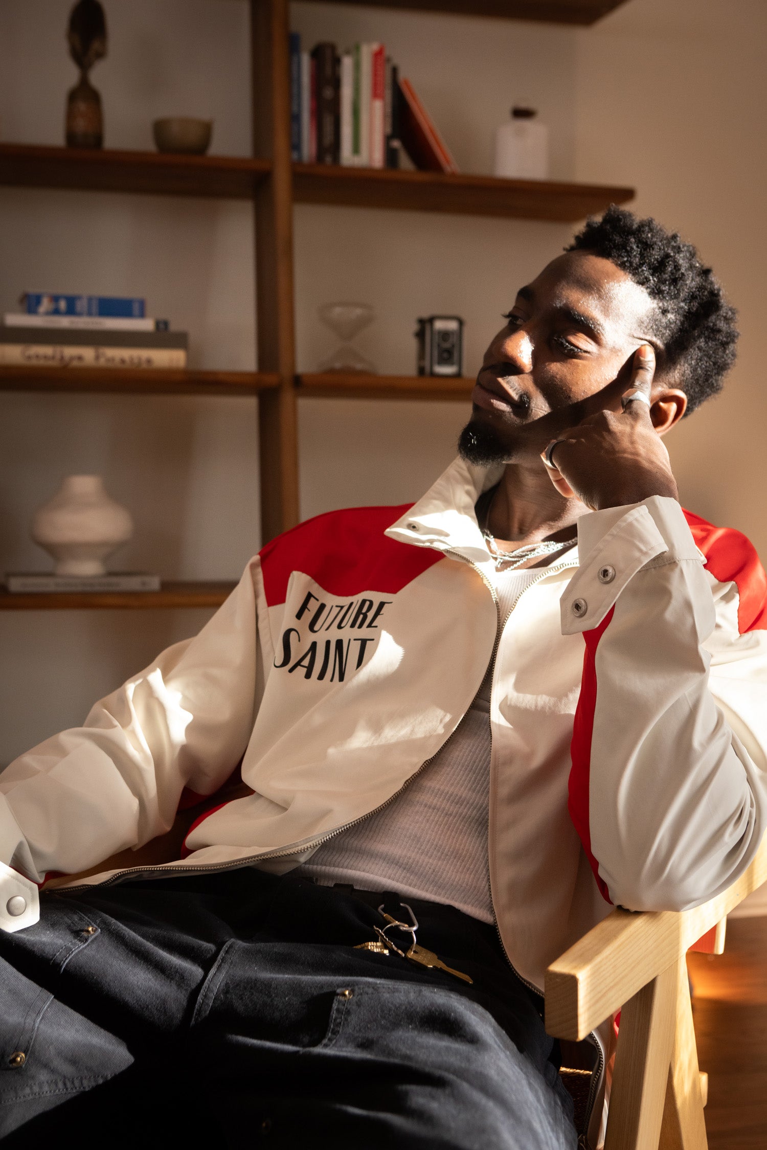Mock Neck Jacket - Red – FUTURE SAINT